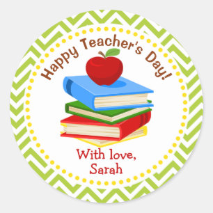 Apple Personalised Teacher Gifts Classic Round Sticker