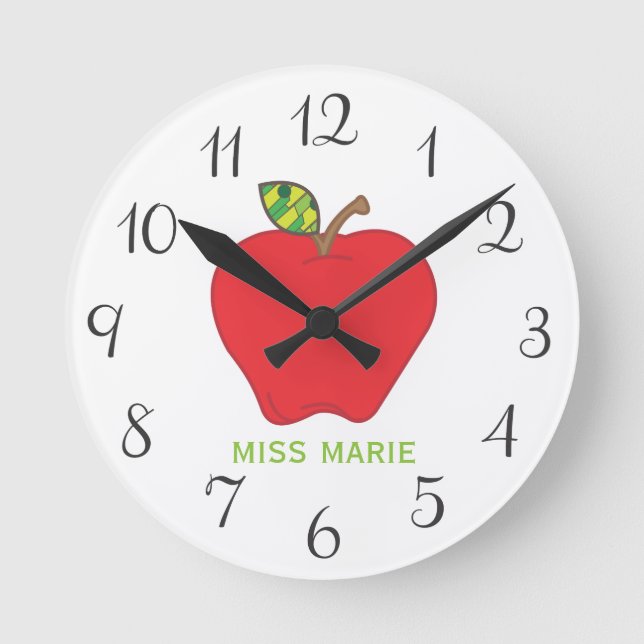 Apple | Personalised Teachers Clock (Front)