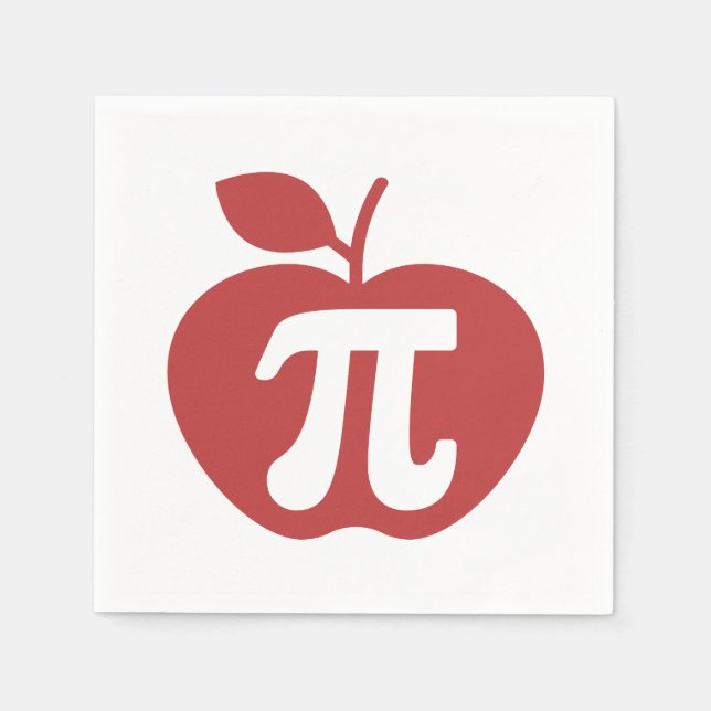 Apple Pi 3.14 Math Pi Day Napkin (Front)