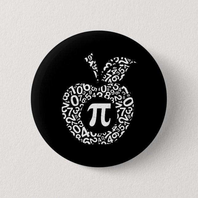 Apple Pi Algebra Sign Math Funny Pi Day Gift  6 Cm Round Badge (Front)