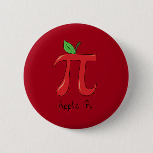 Apple Pi Cute Math Pi Day Button Pin
