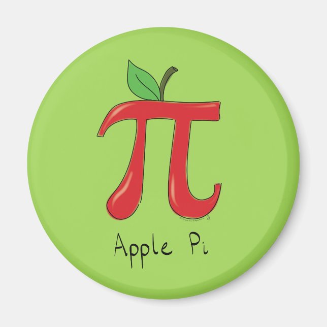 Apple Pi Cute Math Pi Day Magnet (Front)