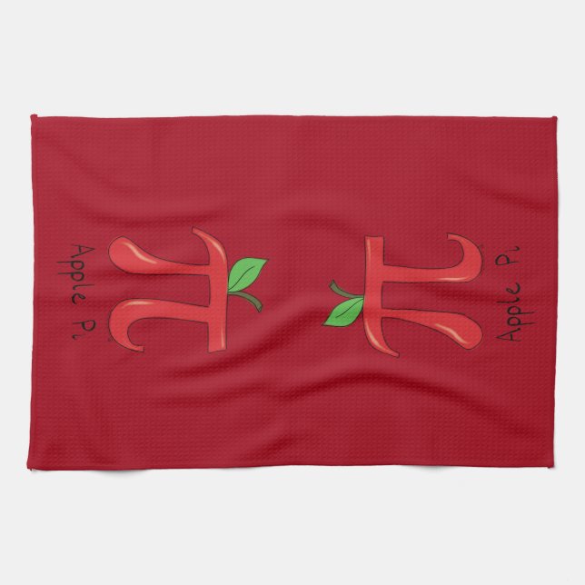 Apple Pi Cute Math Pi Day Pie Baking Kitchen Towel (Horizontal)