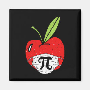 Apple Pi-day Cute Face Mask Teacher Student Quaran Magnet