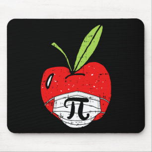 Apple Pi-day Cute Face Mask Teacher Student Quaran Mouse Pad