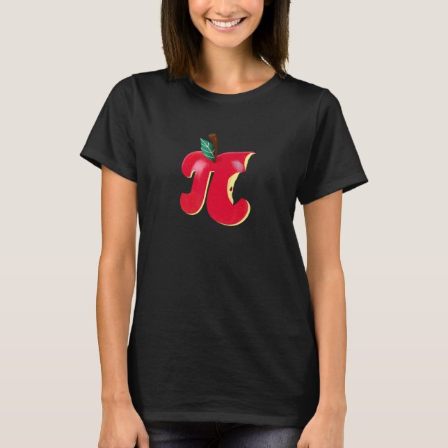 Apple Pi Day  Math Nerd Pie Teacher 3 14 constant T-Shirt (Front)