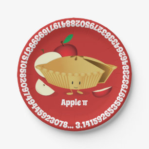 Apple Pi Day Paper Plate