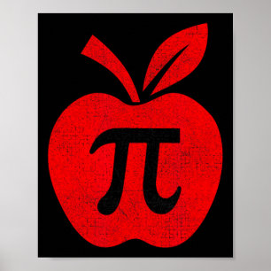 Apple Pi Day Tee Math Teacher Pi Math Kids Poster