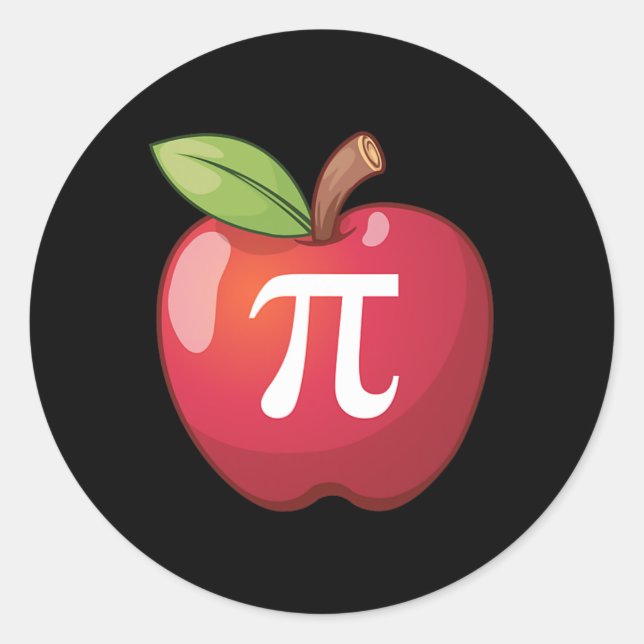 Apple Pi - Math Lovers' Math Teachers Pi Day  Classic Round Sticker (Front)