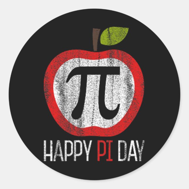 Apple Pi Shirt Math  Classic Round Sticker (Front)