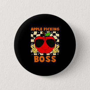 Apple Picking Boss Apples Orchard Pumpkin Farm Fam 6 Cm Round Badge