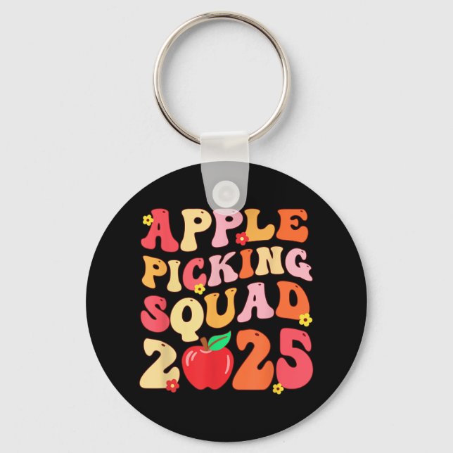 Apple Picking Squad 2025 Fall Farmer Apple Orchard Key Ring (Front)