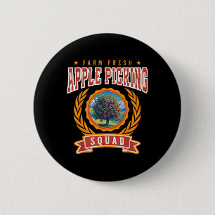 Apple Picking Squad Farm Fresh Apples Autumn Harve 6 Cm Round Badge