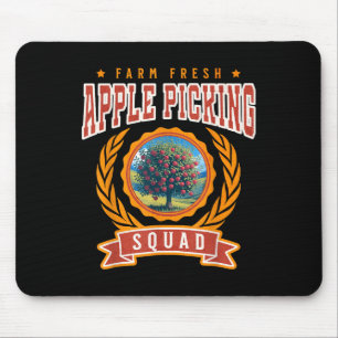 Apple Picking Squad Farm Fresh Apples Autumn Harve Mouse Pad