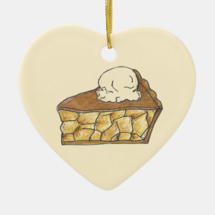 Apple Pie A La Mode Dessert Slice Baking Foodie Ceramic Ornament