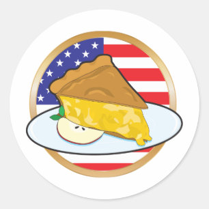 Apple Pie American Flag Classic Round Sticker