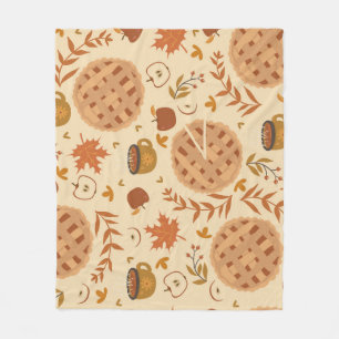 Apple Pie Autumn: Vintage Graphics Fleece Blanket