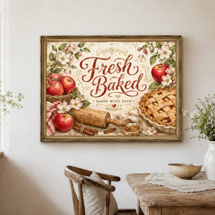 Apple Pie Farmhouse Kitchen Cottagecore Wall Art