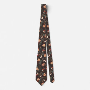 Apple Pie Floral Pattern Black Tie