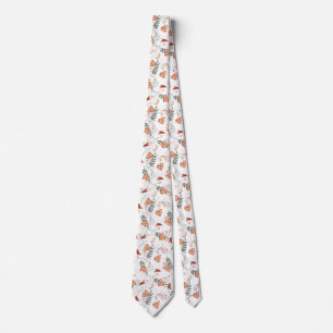 Apple Pie Floral Pattern White Tie