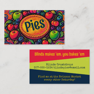 Apple pie fruit pies bakery baking business card