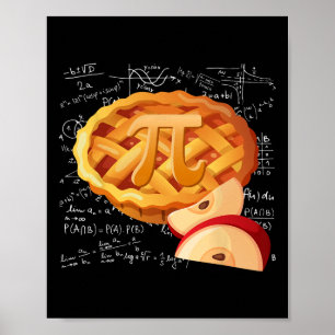 Apple Pie Math Shirt Pi Day Funny Halloween Thanks Poster
