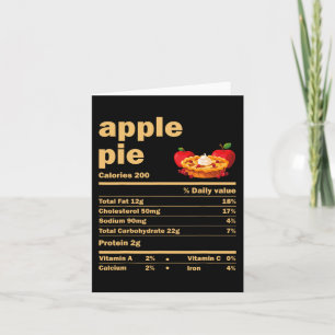 Apple Pie Nutrition Facts Fun Thanksgiving Christm Card