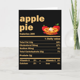 Apple Pie Nutrition Facts Fun Thanksgiving Christm Card