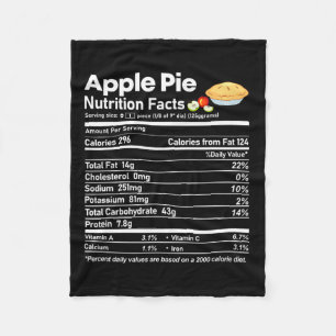 Apple Pie Nutrition Facts Fun Thanksgiving Christm Fleece Blanket