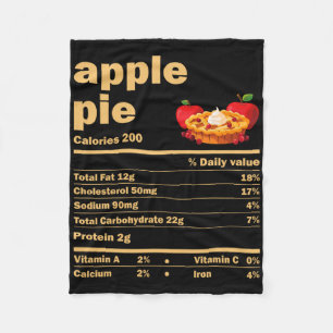 Apple Pie Nutrition Facts Fun Thanksgiving Christm Fleece Blanket