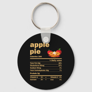 Apple Pie Nutrition Facts Fun Thanksgiving Christm Key Ring