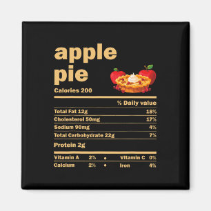 Apple Pie Nutrition Facts Fun Thanksgiving Christm Magnet