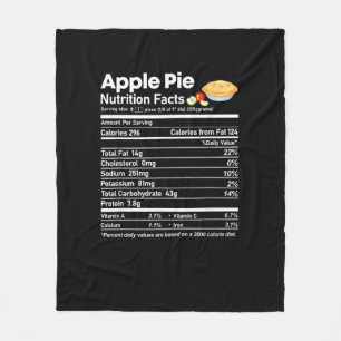 Apple Pie Nutrition Facts Funny Thanksgiving Chris Fleece Blanket