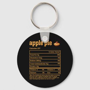Apple Pie Nutrition Facts Thanksgiving Food Men Wo Key Ring