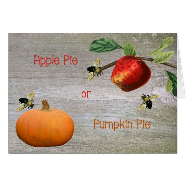 Apple Pie or Pumpkin Pie Thanksgiving Card (Front Horizontal)