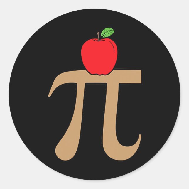Apple Pie Pi Math Pun  Classic Round Sticker (Front)