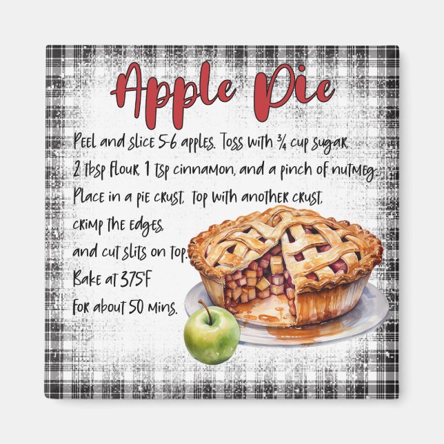 Apple Pie recipe Magnet (Front)