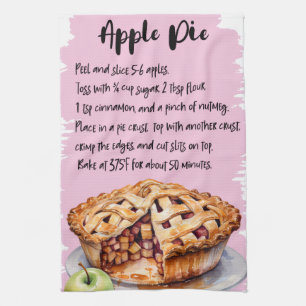 Apple Pie Recipe Tea Towel