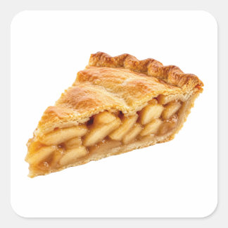 Apple Pie Slice Isolated on White Square Sticker