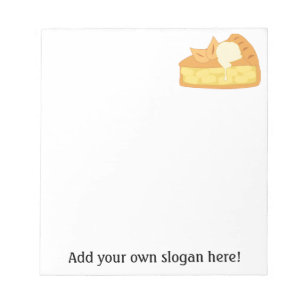 Apple Pie Slice logo - custom name / business info Notepad