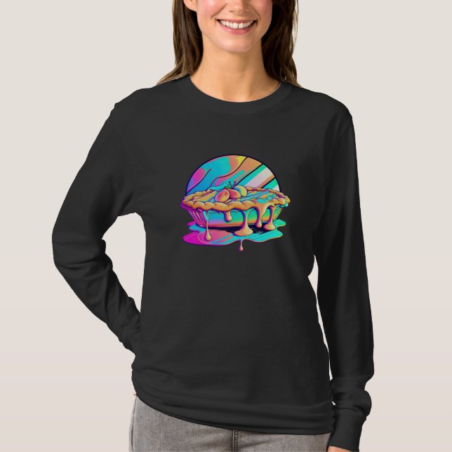 Apple Pie Synthwave 80s Retrowave Aesthetic T-Shirt (Front)
