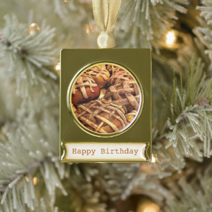 Apple Pie Tarts Gold Plated Banner Ornament