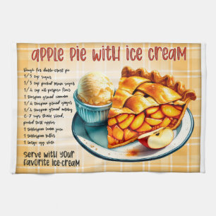 Apple Pie With Ice Cream Recipe Tea Towel