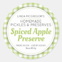 Apple preserve green round  jam jar food label