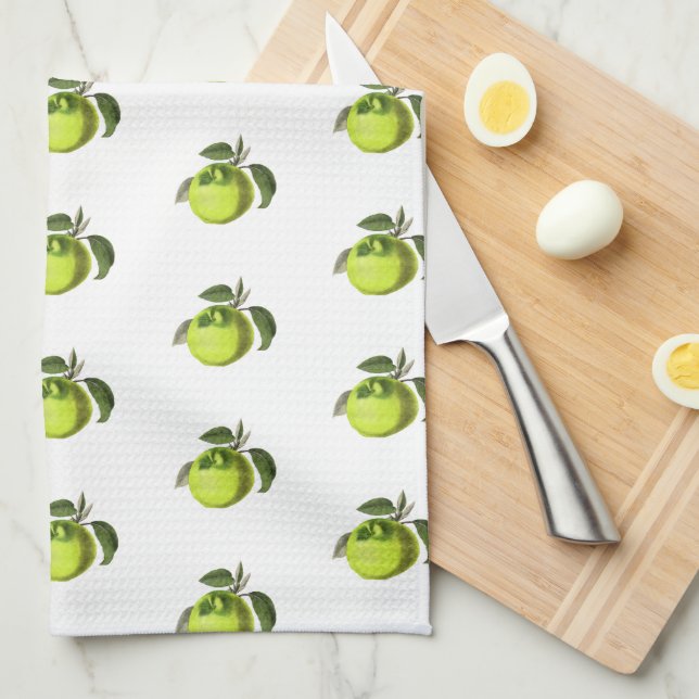 Apple Print Tea Towel (Quarter Fold)