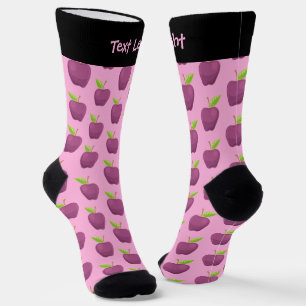 Apple Purple Pattern Socks
