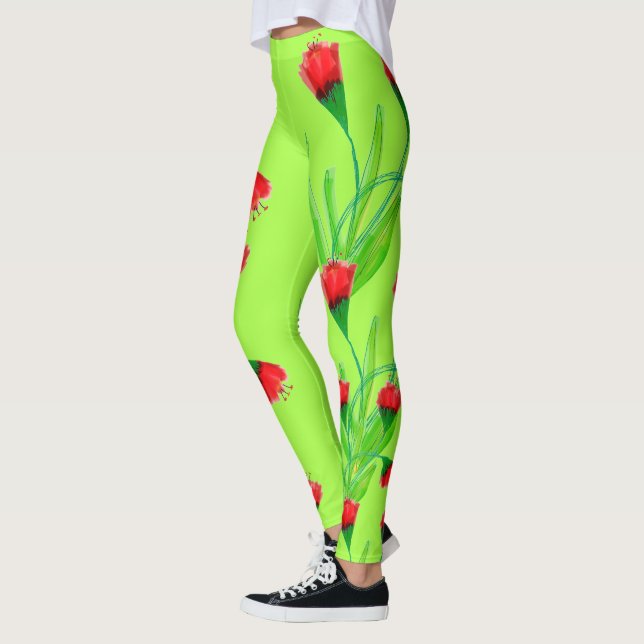 Apple Red And Lime Leggings (Left)