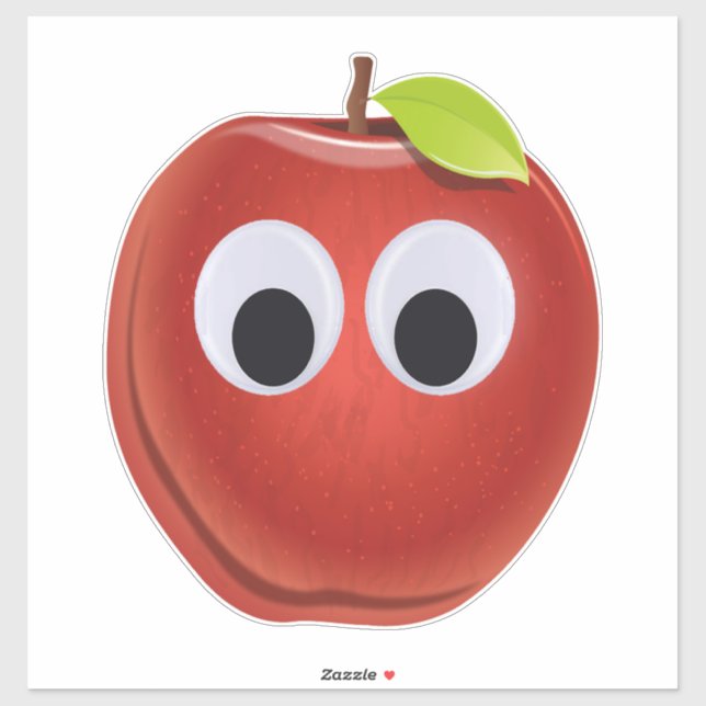 Apple, red fruit with googly eyes - Personalised (Sheet)