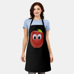 Apple, red fruit with googly eyes - Personalised Apron