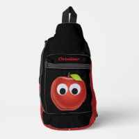 Apple, red fruit with googly eyes - Personalised